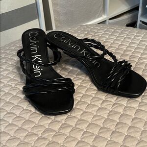 Calvin Klein Black Strappy Heels